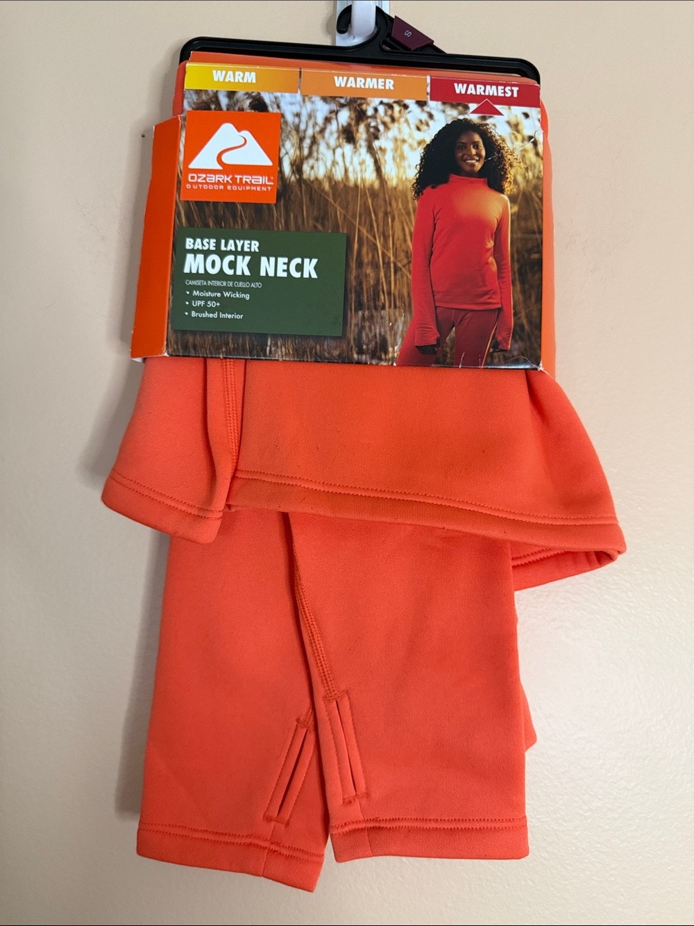 Ozark Trail Orange Cowl/Turtleneck Base Layer Top